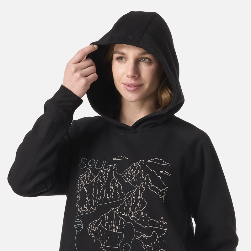 POLERON MUJER INSIGNE HOODY SWEATSHIRT FRONT PRINT NEGRO LIPPI V26 - 4