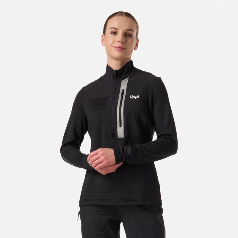 LIPPI POLERON MUJER KAROVA NANO-F 1/4 ZIP NEGRO LIPPI