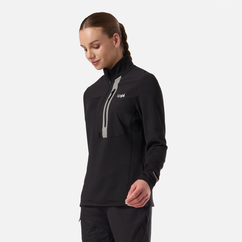 POLERON MUJER KAROVA NANO-F 1/4 ZIP NEGRO LIPPI - 2