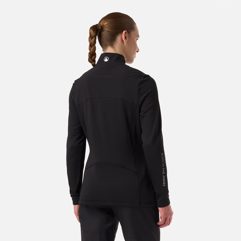 POLERON MUJER KAROVA NANO-F 1/4 ZIP NEGRO LIPPI - 3