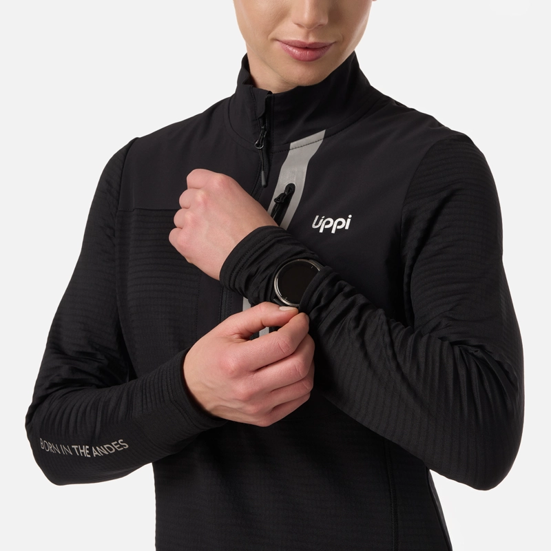 POLERON MUJER KAROVA NANO-F 1/4 ZIP NEGRO LIPPI - 5