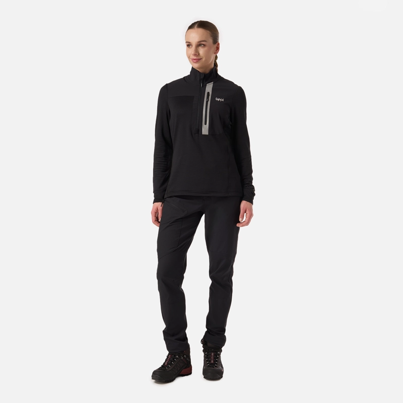 POLERON MUJER KAROVA NANO-F 1/4 ZIP NEGRO LIPPI - 6