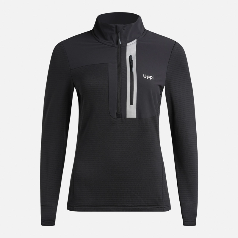POLERON MUJER KAROVA NANO-F 1/4 ZIP NEGRO LIPPI - 7
