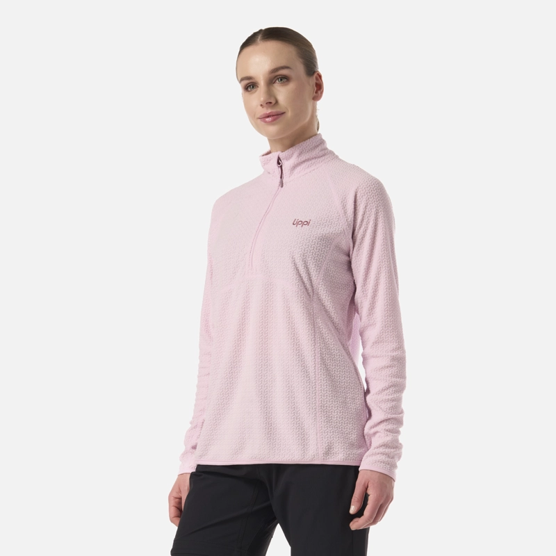 POLERON MUJER JACARANDA NANO-F 1/4 ZIP ROSA CLARO LIPPI V26 - 2