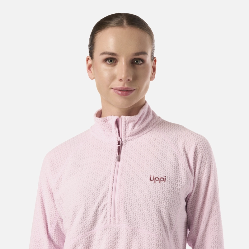 POLERON MUJER JACARANDA NANO-F 1/4 ZIP ROSA CLARO LIPPI V26 - 4