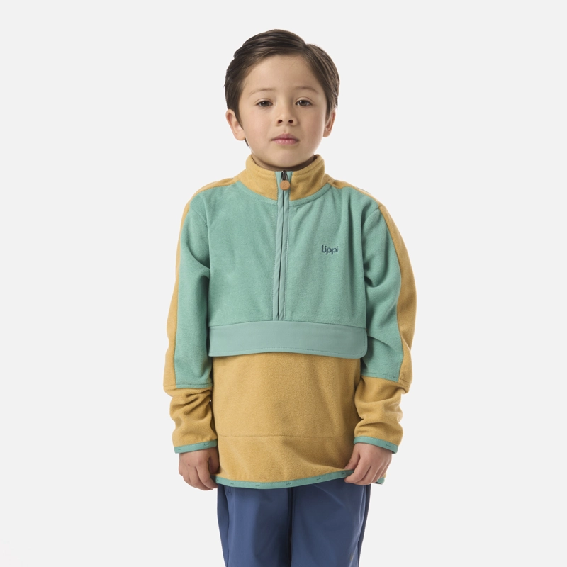 POLAR NIÑO FIREPLACE 1/4 ZIP SWEATSHIRT CAMEL LIPPI - 1