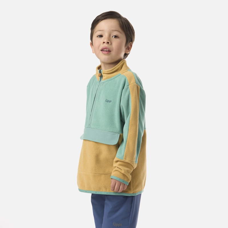 POLAR NIÑO FIREPLACE 1/4 ZIP SWEATSHIRT CAMEL LIPPI - 2