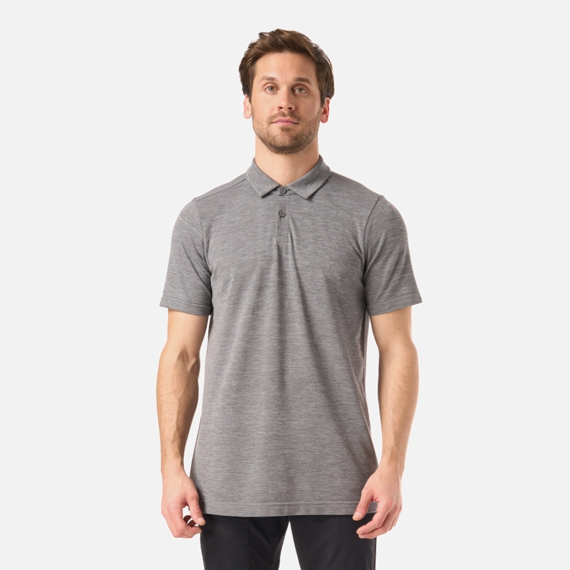 POLERA HOMBRE B-CLASSIC SEAMLESS POLO GRIS MELANGE LIPPI V26 - 1