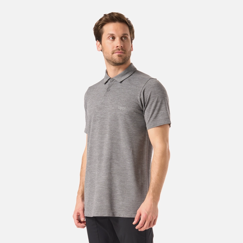 POLERA HOMBRE B-CLASSIC SEAMLESS POLO GRIS MELANGE LIPPI V26 - 2