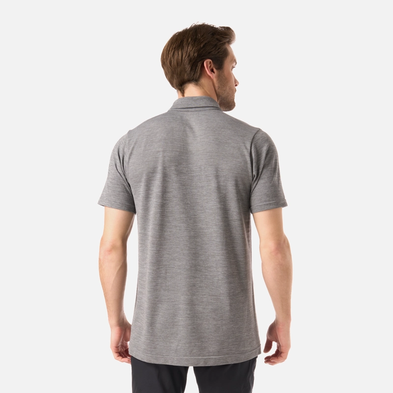 POLERA HOMBRE B-CLASSIC SEAMLESS POLO GRIS MELANGE LIPPI V26 - 3