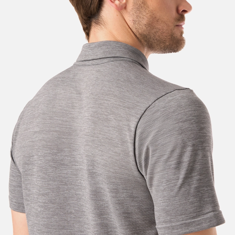 POLERA HOMBRE B-CLASSIC SEAMLESS POLO GRIS MELANGE LIPPI V26 - 5