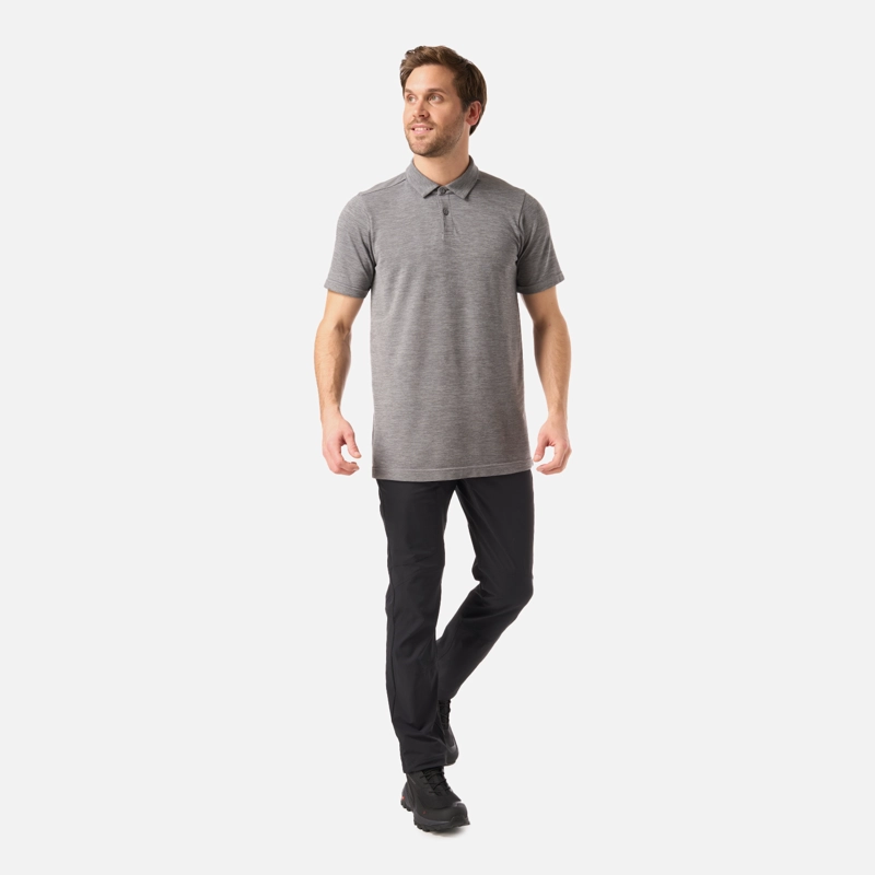 POLERA HOMBRE B-CLASSIC SEAMLESS POLO GRIS MELANGE LIPPI V26 - 6