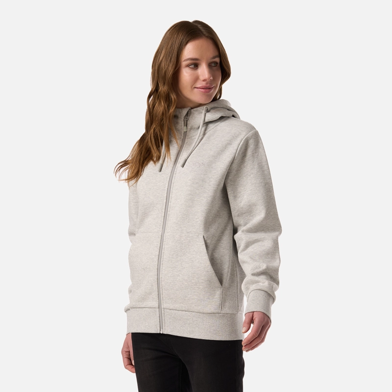 POLERON MUJER ULMO FULL ZIP HOODY SWEATSHIRT GRIS MELANGE LIPPI - 2