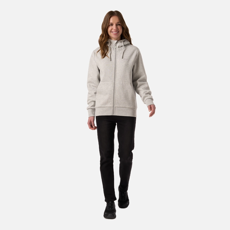 POLERON MUJER ULMO FULL ZIP HOODY SWEATSHIRT GRIS MELANGE LIPPI - 6