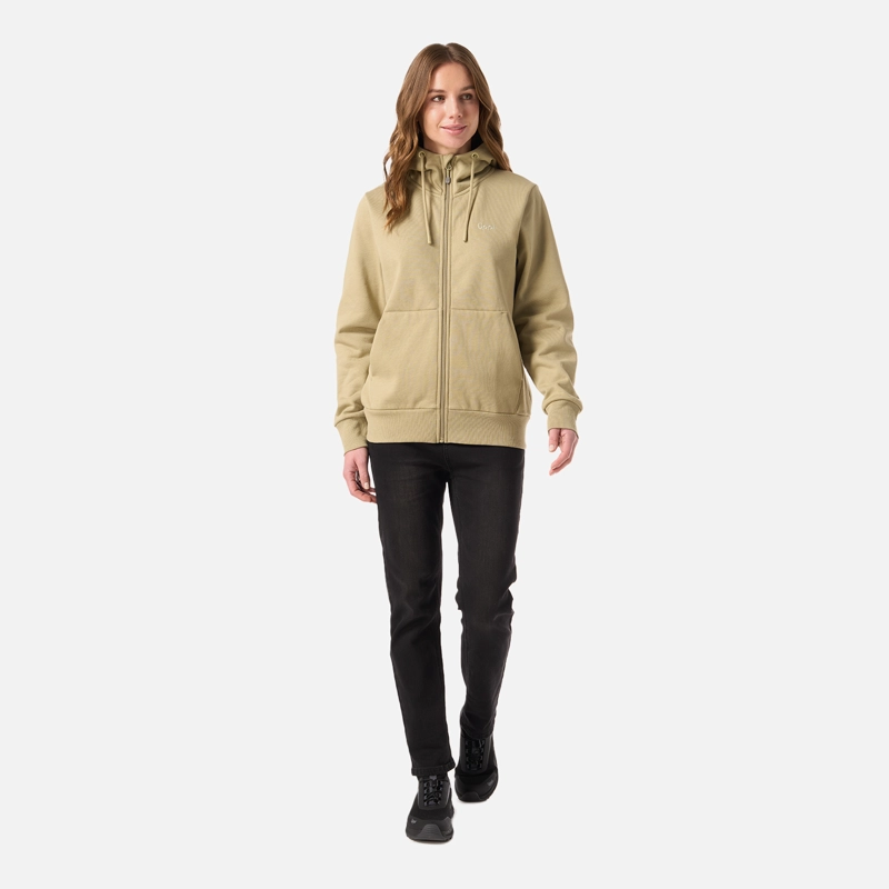 POLERON MUJER ULMO FULL ZIP HOODY SWEATSHIRT VERDE OLIVA LIPPI - 6