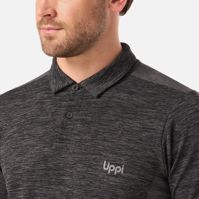 POLERA HOMBRE B-CLASSIC SEAMLESS POLO NEGRO LIPPI - 4