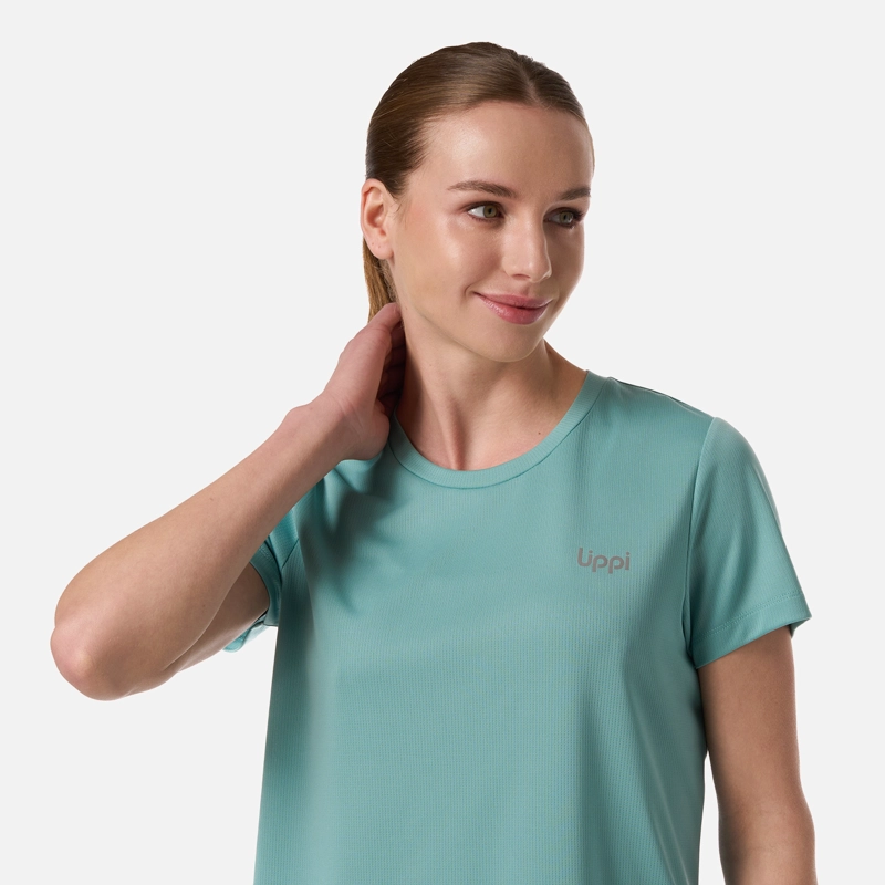 POLERA MUJER CORE Q-DRY T-SHIRT TURQUESA CLARO LIPPI - 4