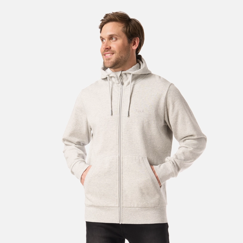 LIPPI POLERON HOMBRE ULMO LIGHT FULL ZIP HOODY SWEATSHIRT GRIS LIPPI V26