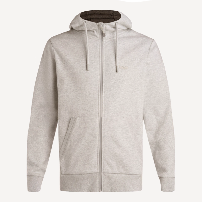 POLERON HOMBRE ULMO LIGHT FULL ZIP HOODY SWEATSHIRT GRIS LIPPI V26 - 7