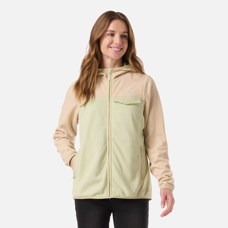 POLAR MUJER FIREPLACE FULL ZIP HOODY SWEATSHIRT CREMA LIPPI - 1