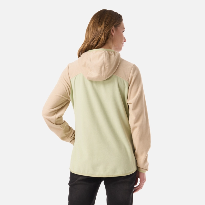 POLAR MUJER FIREPLACE FULL ZIP HOODY SWEATSHIRT CREMA LIPPI - 3