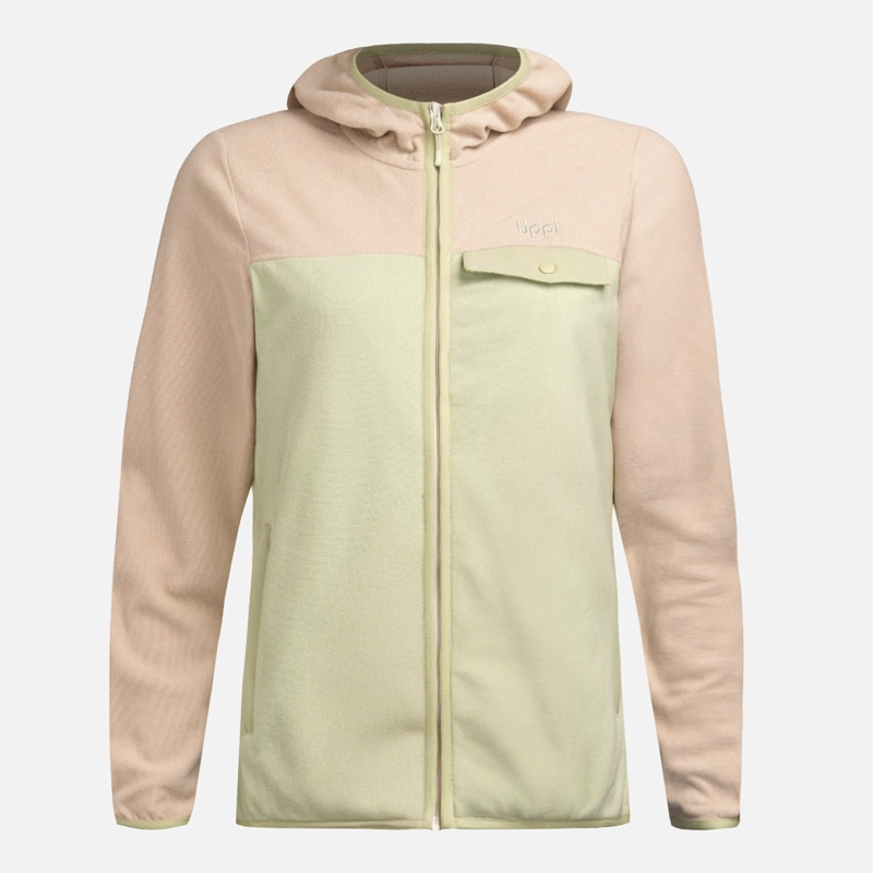 POLAR MUJER FIREPLACE FULL ZIP HOODY SWEATSHIRT CREMA LIPPI - 8