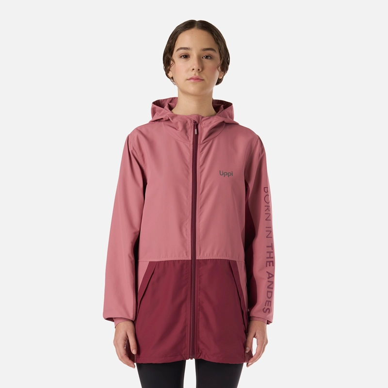 CHAQUETA TEEN GIRL NIGHTFALL WINDBREAKER HOODY JACKET ROSA OSCURO LIPPI - 1