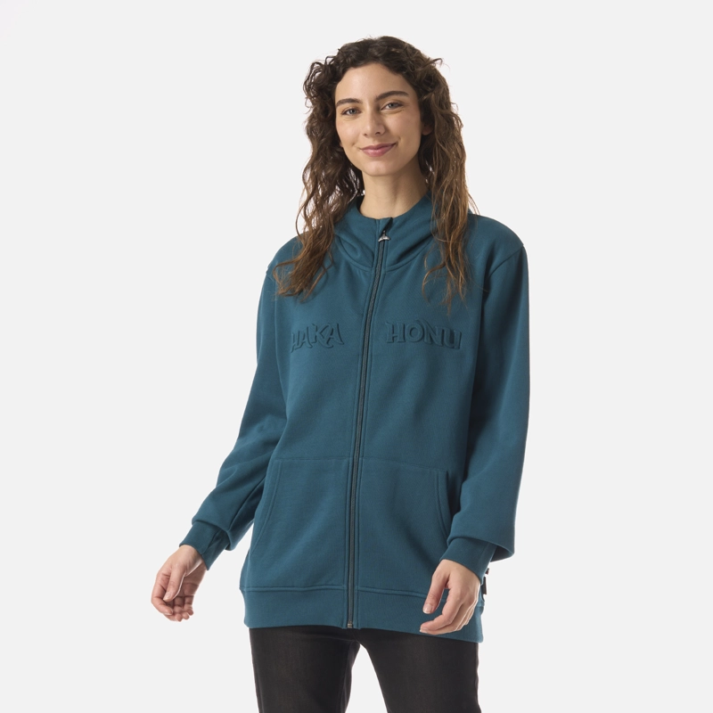 POLERON MUJER MOTOMAMI FULL ZIP PETROLEO OSCURO HAKA HONU - 1