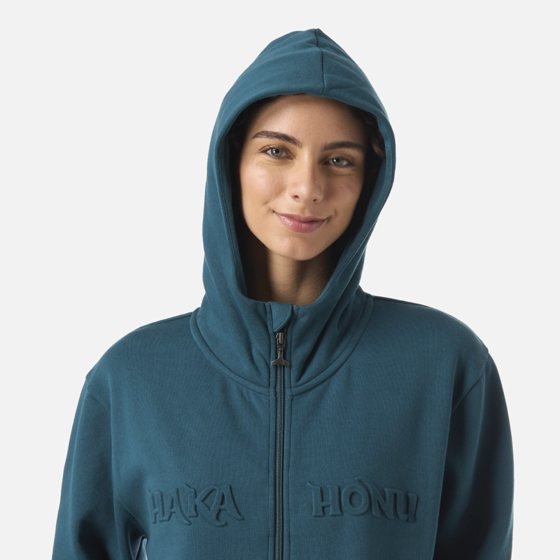 POLERON MUJER MOTOMAMI FULL ZIP PETROLEO OSCURO HAKA HONU - 4