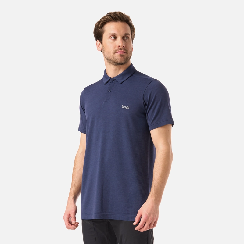 POLERA HOMBRE B-CLASSIC SEAMLESS POLO AZUL OSCURO LIPPI - 2