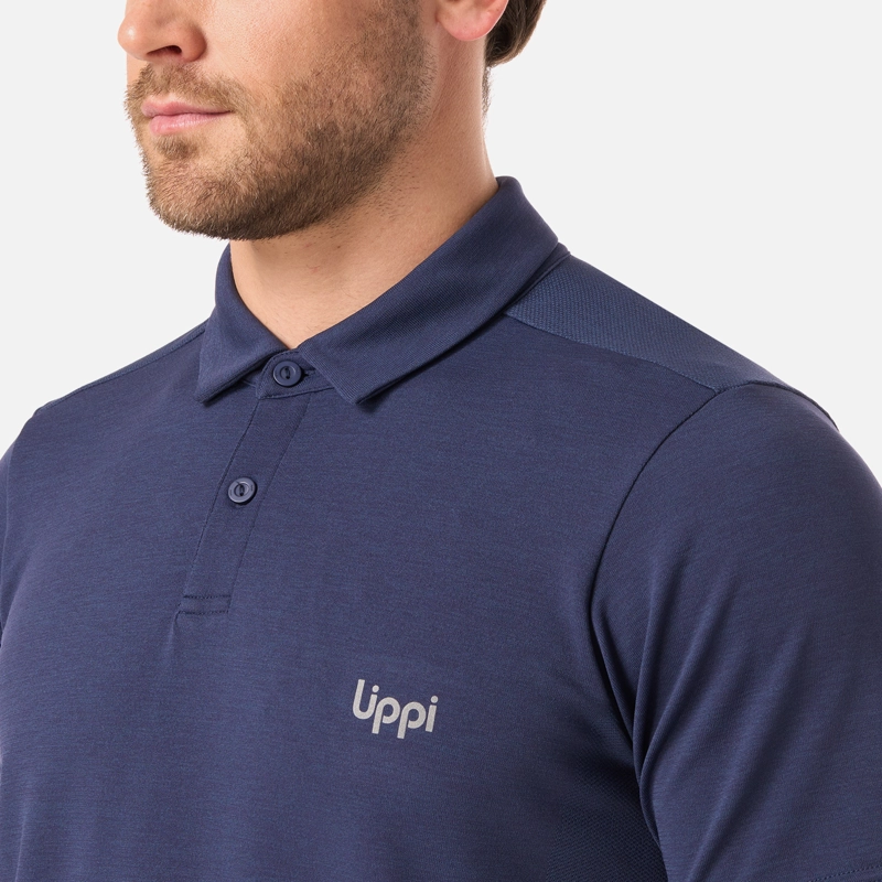 POLERA HOMBRE B-CLASSIC SEAMLESS POLO AZUL OSCURO LIPPI - 4