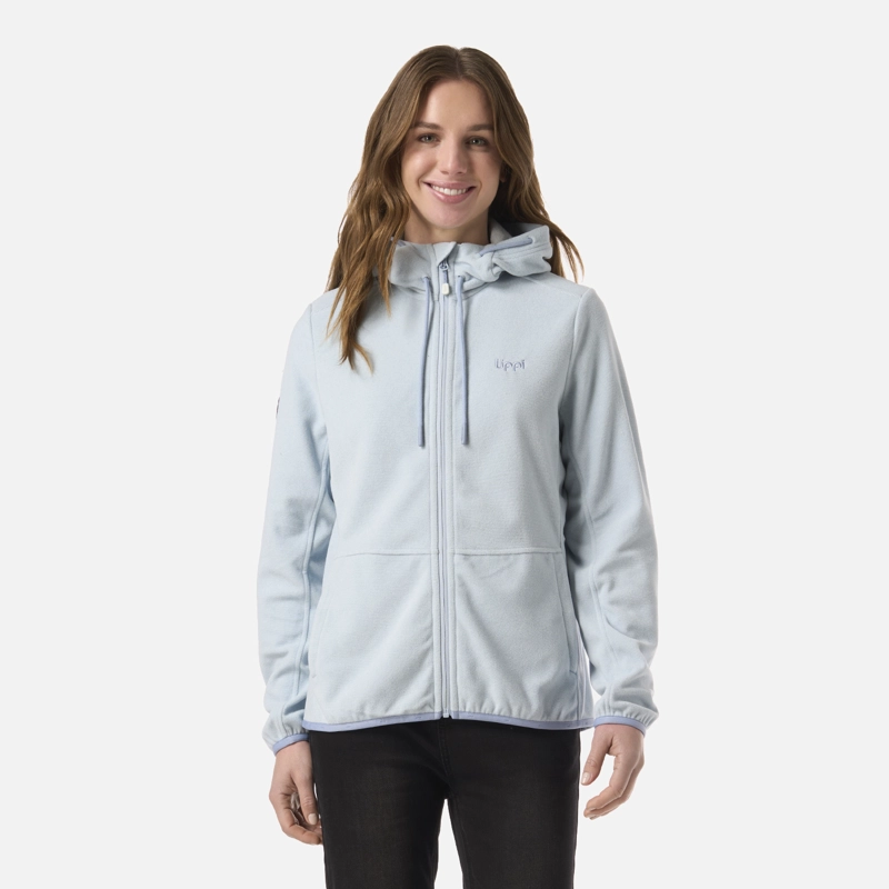 POLAR MUJER STRIPES NANO-F FULL ZIP HOODY CELESTE LIPPI - 1