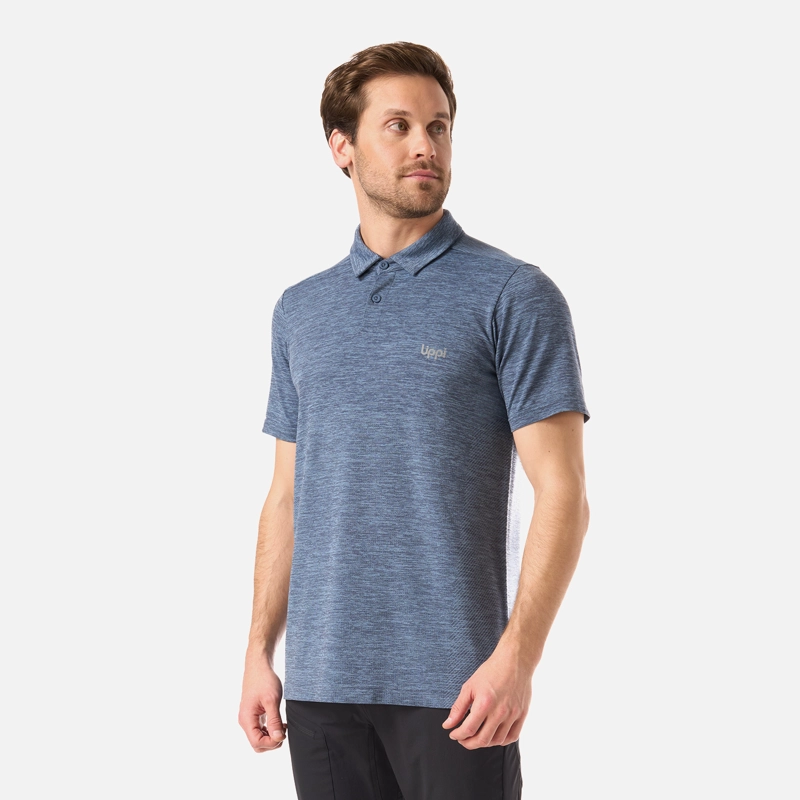 POLERA HOMBRE B-CLASSIC SEAMLESS POLO AZUL PIEDRA LIPPI V26 - 2