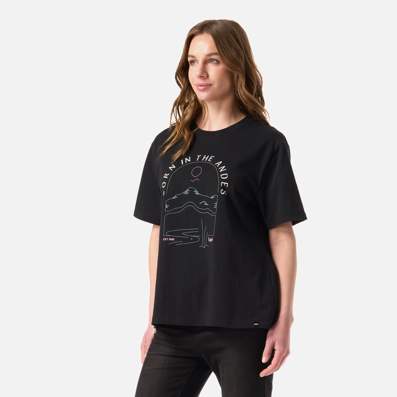 POLERA MUJER LOGO LIPPI T-SHIRT NEGRO LIPPI - 2