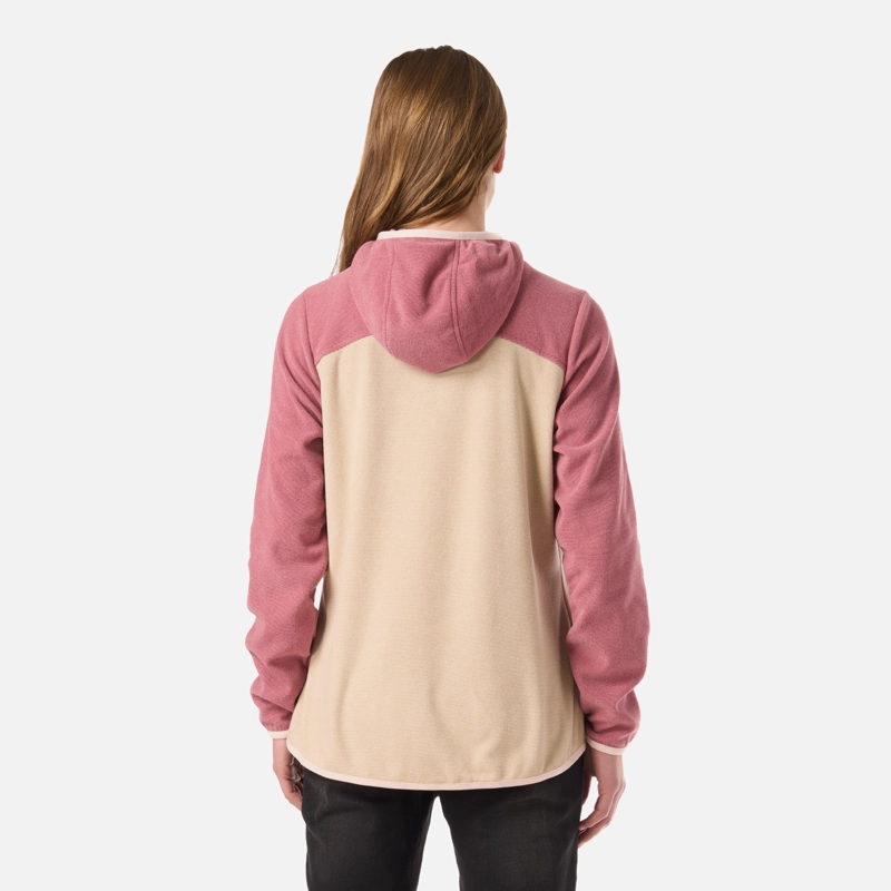 POLAR MUJER FIREPLACE FULL ZIP HOODY SWEATSHIRT ROSA OSCURO LIPPI - 3