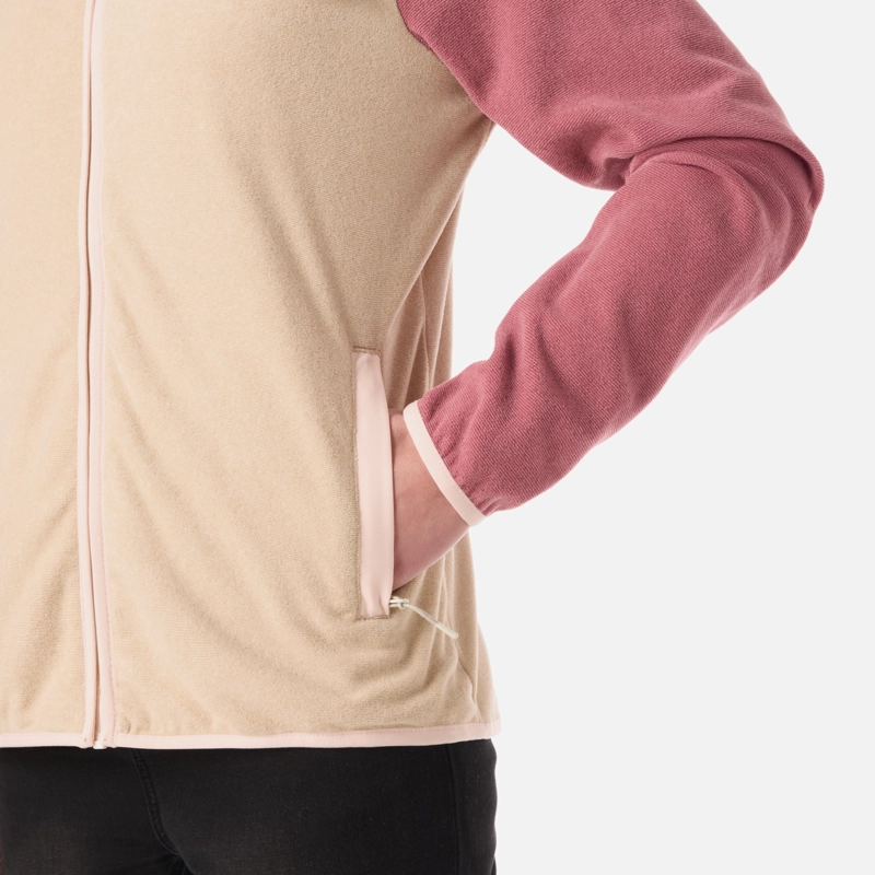 POLAR MUJER FIREPLACE FULL ZIP HOODY SWEATSHIRT ROSA OSCURO LIPPI - 6