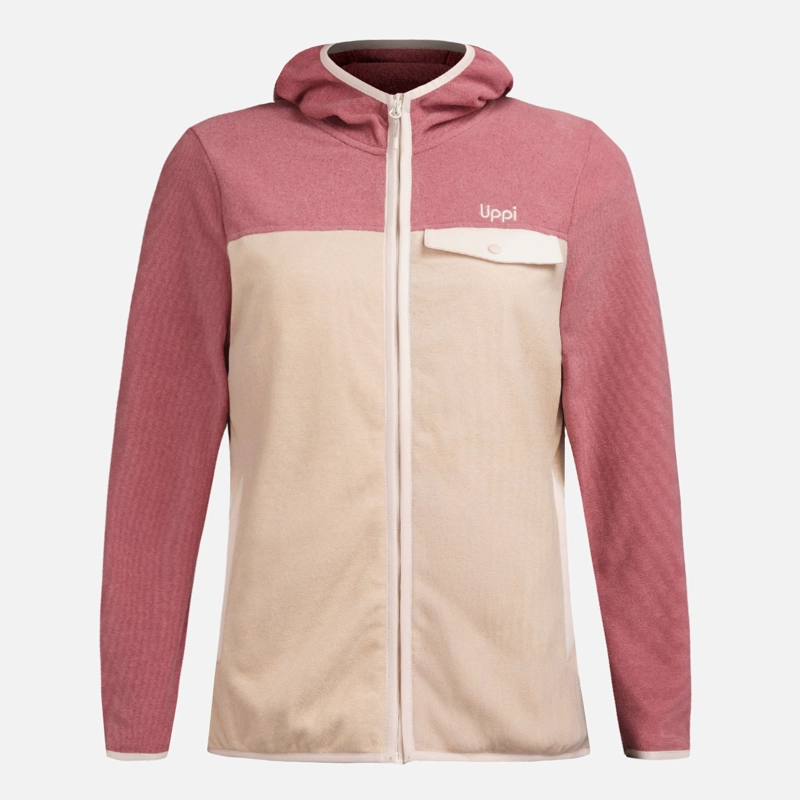 POLAR MUJER FIREPLACE FULL ZIP HOODY SWEATSHIRT ROSA OSCURO LIPPI - 8