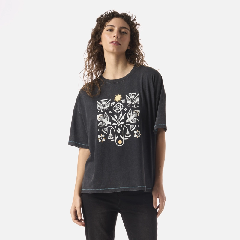 POLERA MUJER GORRION NEGRO HAKA HONU - 1