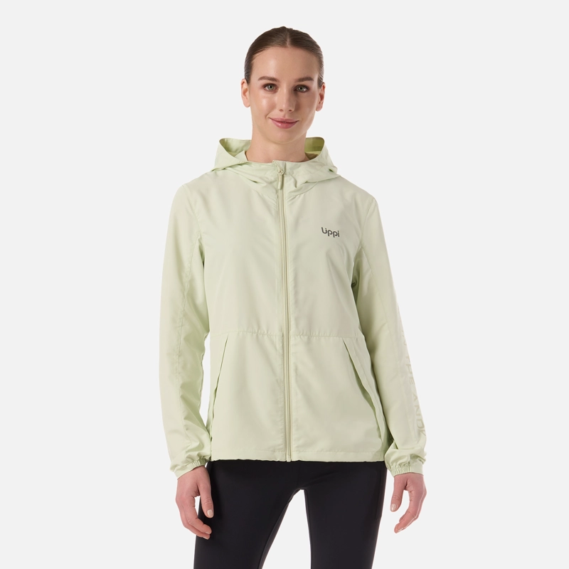 CHAQUETA MUJER NIGHTFALL WINDBREAKER HOODY JACKET GRIS CLARO / VERDE AGUA LIPPI - 1