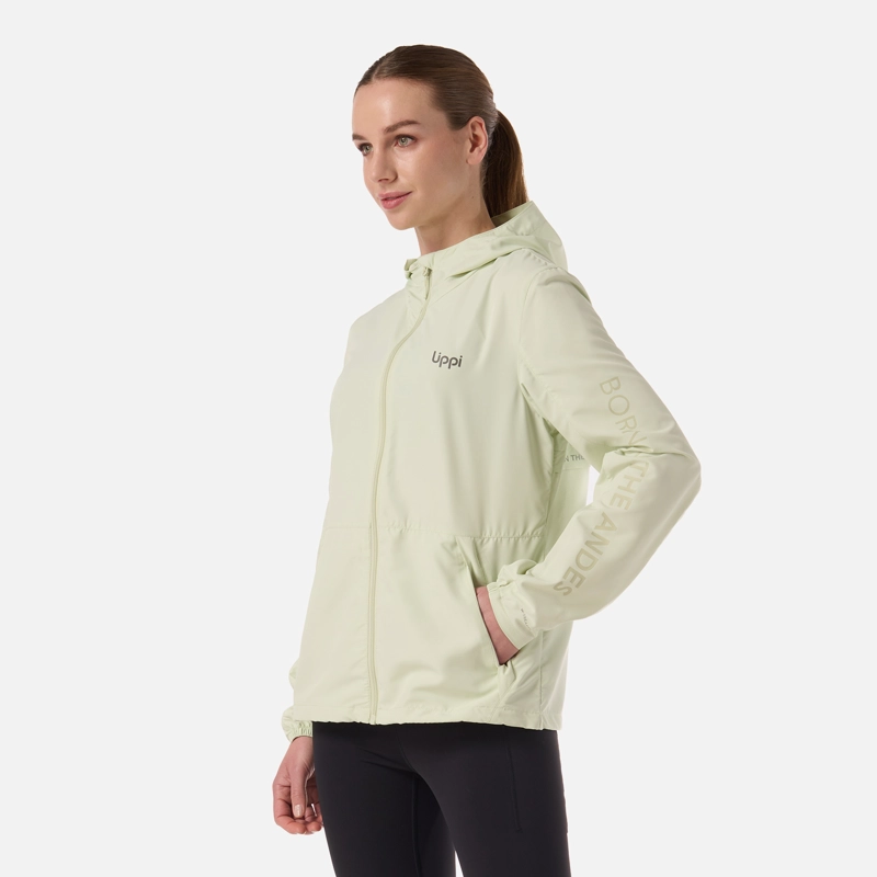 CHAQUETA MUJER NIGHTFALL WINDBREAKER HOODY JACKET GRIS CLARO / VERDE AGUA LIPPI - 2