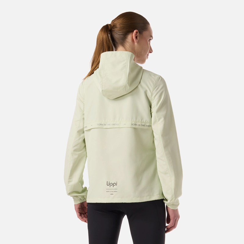 CHAQUETA MUJER NIGHTFALL WINDBREAKER HOODY JACKET GRIS CLARO / VERDE AGUA LIPPI - 3
