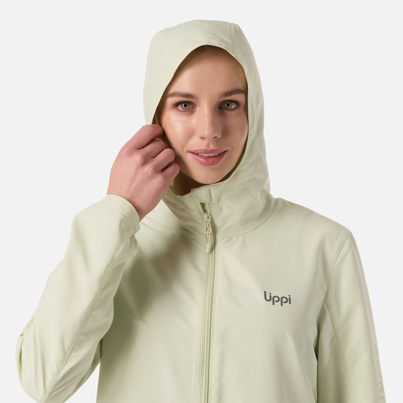 CHAQUETA MUJER NIGHTFALL WINDBREAKER HOODY JACKET GRIS CLARO / VERDE AGUA LIPPI - 4
