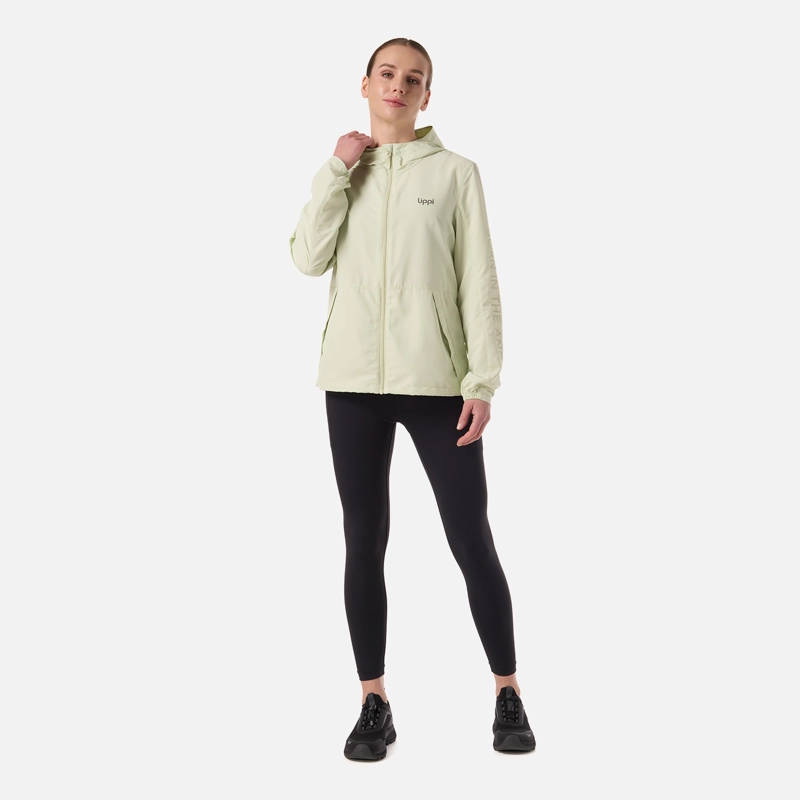 CHAQUETA MUJER NIGHTFALL WINDBREAKER HOODY JACKET GRIS CLARO / VERDE AGUA LIPPI - 7