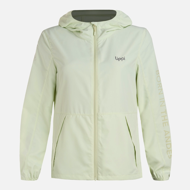CHAQUETA MUJER NIGHTFALL WINDBREAKER HOODY JACKET GRIS CLARO / VERDE AGUA LIPPI - 8