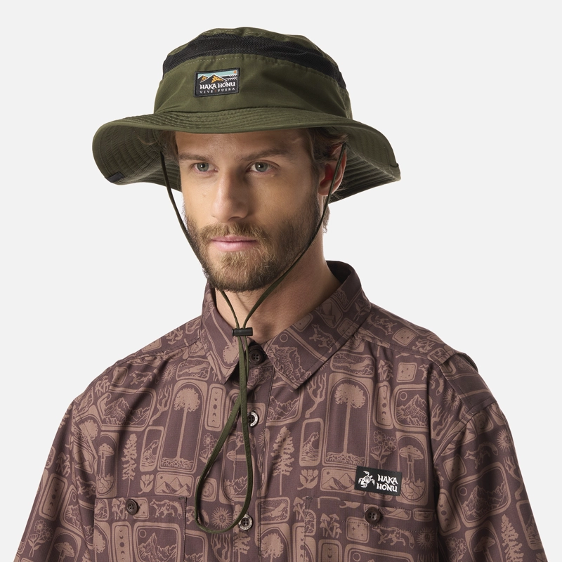 SOMBRERO UNISEX PENSADOR VERDE MILITAR HAKA HONU - 2
