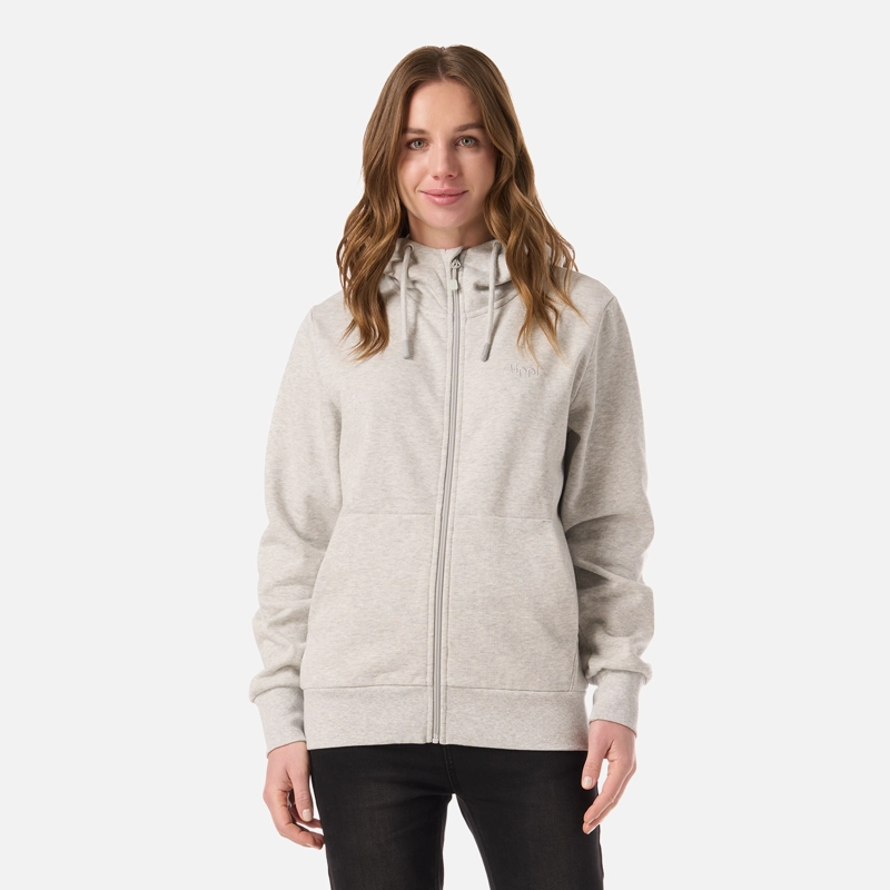 POLERON MUJER ULMO LIGHT FULL ZIP HOODY SWEATSHIRT GRIS LIPPI V26 - 1
