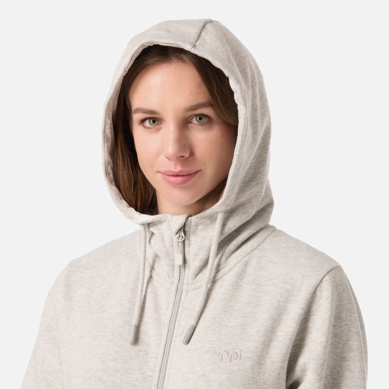 POLERON MUJER ULMO LIGHT FULL ZIP HOODY SWEATSHIRT GRIS LIPPI V26 - 4