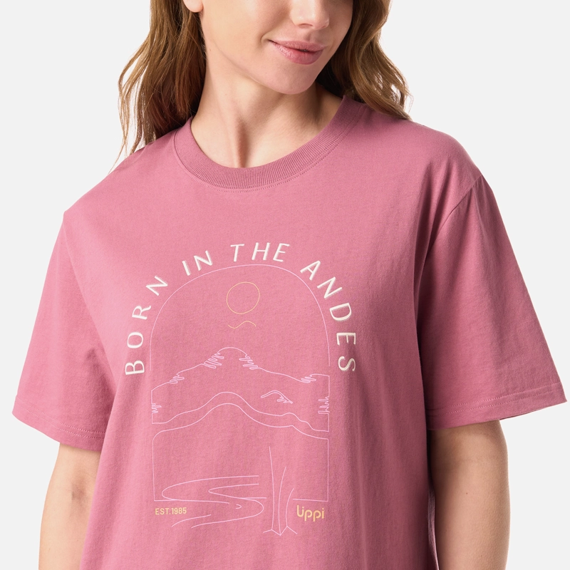 POLERA MUJER LOGO LIPPI T-SHIRT ROSA OSCURO LIPPI - 4