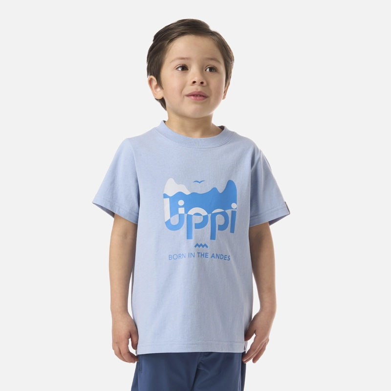 POLERA NIÑO LOGO LIPPI T-SHIRT CELESTE OSCURO LIPPI - 1