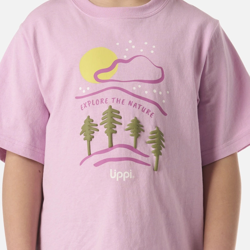 POLERA NIÑA EXPLORE OVERSIZE T-SHIRT ROSA LIPPI - 4
